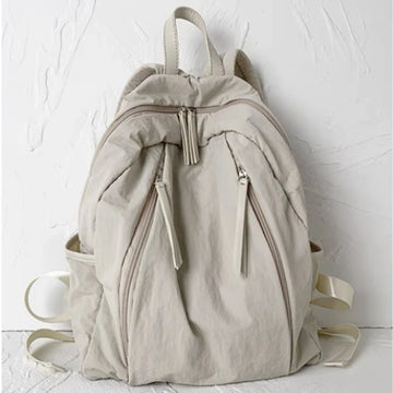 Qfdian Japanese Korean Vintage Solid Simple Schoolbag Women Students All Match Casual Handbags Streetwear Grunge Backpack Y2k Aesthetic